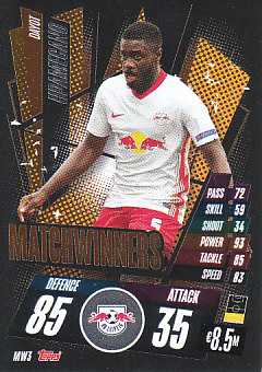 Dayot Upamecano RB Leipzig 2020/21 Topps Match Attax CL Matchwinners #MW03